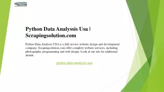 Python Data Analyssis Usa  Scrapingsolution.com