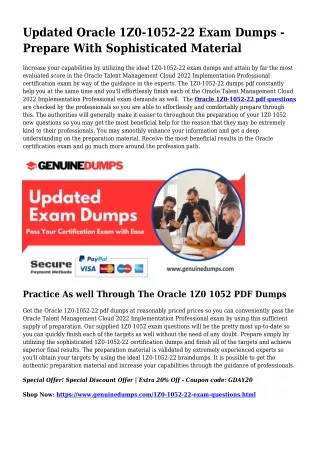 Essential 1Z0-1052-22 PDF Dumps for Top Scores