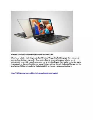 resolving hp laptop plugged in not charging