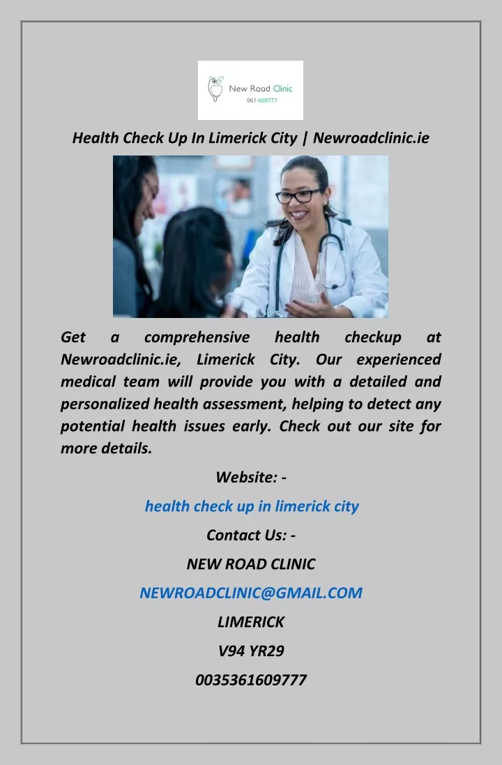 health check up in limerick city newroadclinic ie