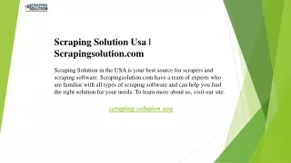 Scraping Solution Usa  Scrapingsolution.com