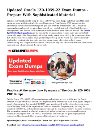 1Z0-1059-22 PDF Dumps For Best Exam Good results