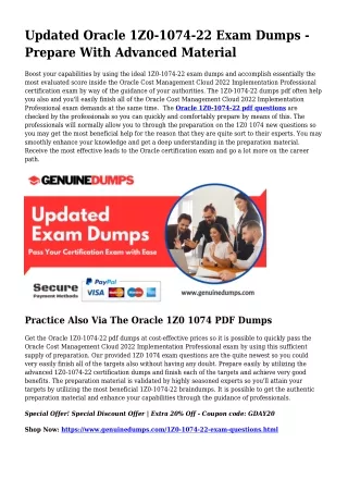 1Z0-1074-22 PDF Dumps For Finest Exam Accomplishment