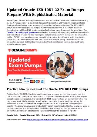 1Z0-1081-22 PDF Dumps - Oracle Certification Made Effortless