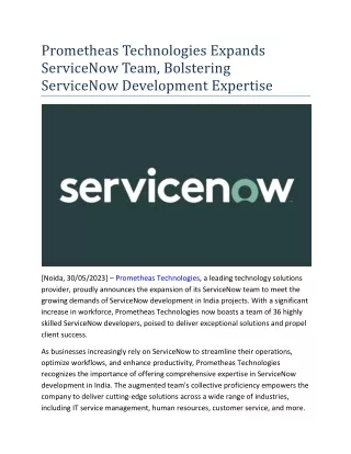 prometheas technologies expands servicenow team