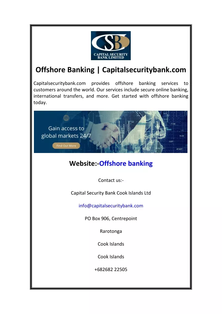 offshore banking capitalsecuritybank com