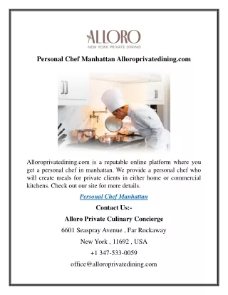 personal chef manhattan alloroprivatedining com