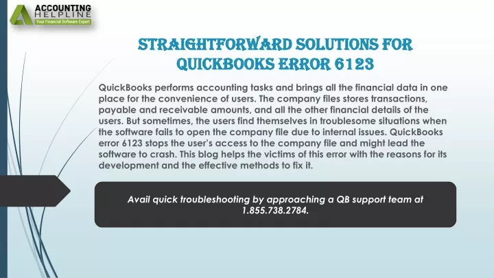 straightforward solutions for quickbooks error 6123