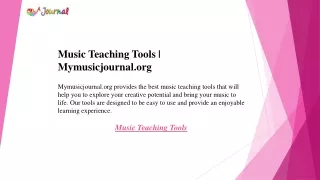 Music Teaching Tools  Mymusicjournal.org