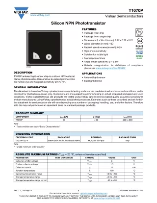Silicon NPN Phototransistors | Electroverge