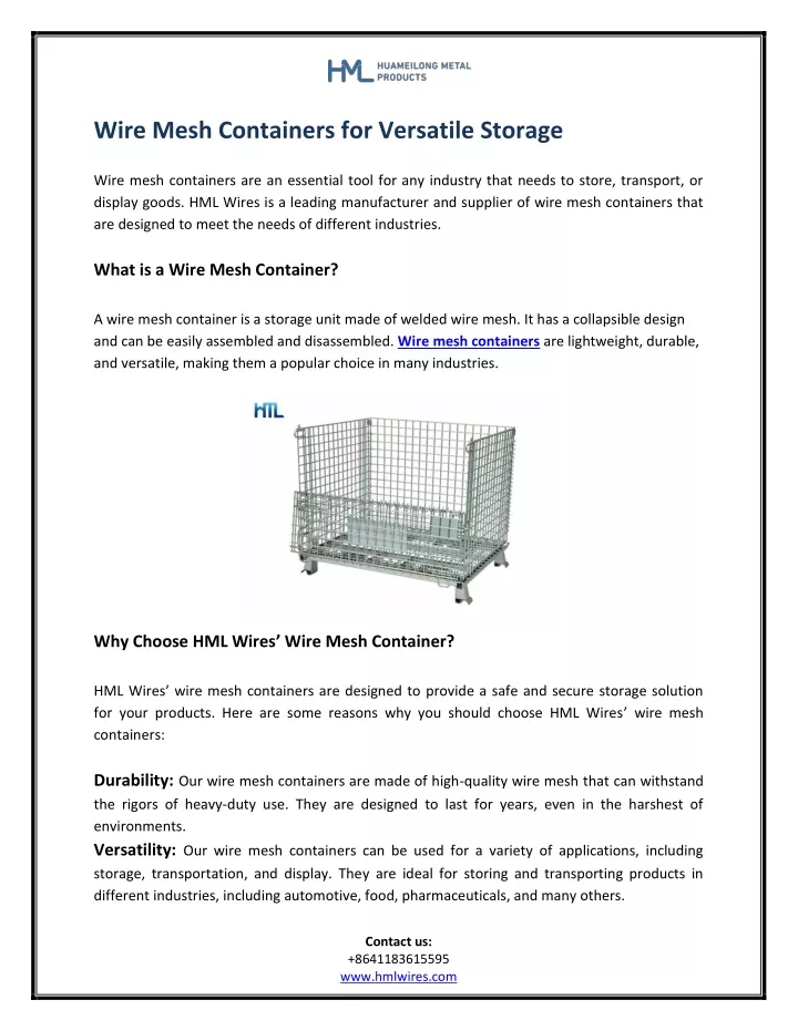 wire mesh containers for versatile storage