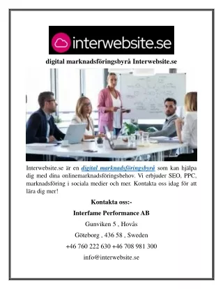 digital marknadsf ringsbyr interwebsite se