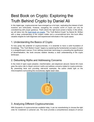 Best Book on Crypto_ Exploring the Truth Behind Crypto by Daniel Ali