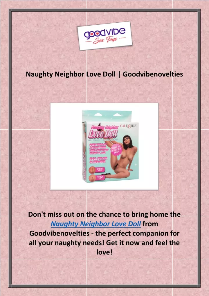 naughty neighbor love doll goodvibenovelties