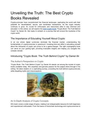 Unveiling the Truth_ The Best Crypto Books Revealed