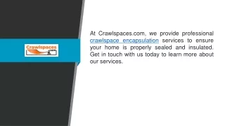 Crawlspace Encapsulation Crawlspaces.com