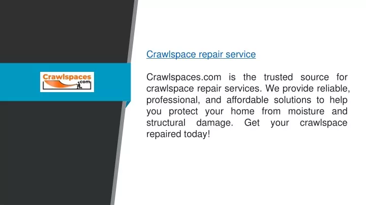 crawlspace repair service crawlspaces