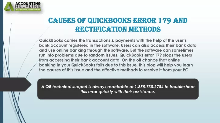 causes of quickbooks error 179 and rectification methods