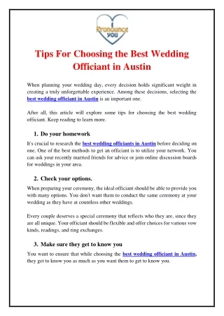 Tips For Choosing the Best Wedding Officiant in Austin