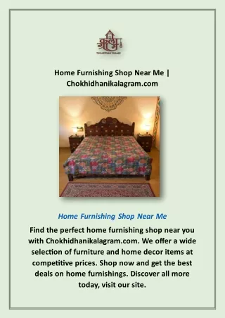 Home Furnishing Shop Near Me | Chokhidhanikalagram.com