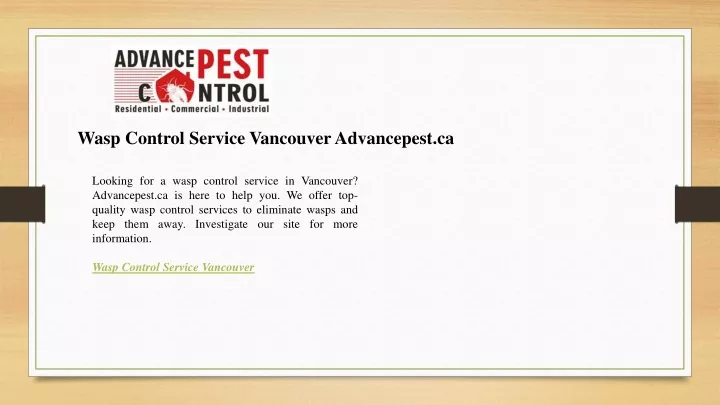 wasp control service vancouver advancepest ca