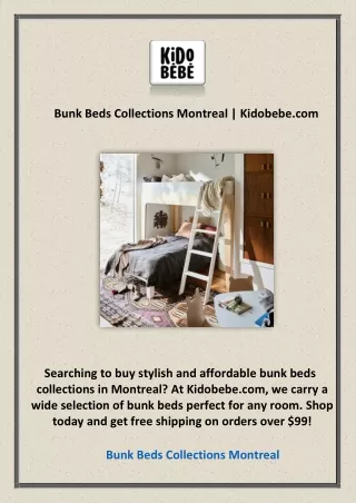 Bunk Beds Collections Montreal | Kidobebe.com