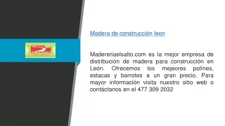 Construcción de Madera en León  Madereriaelsalto.com