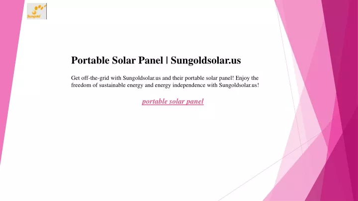 portable solar panel sungoldsolar