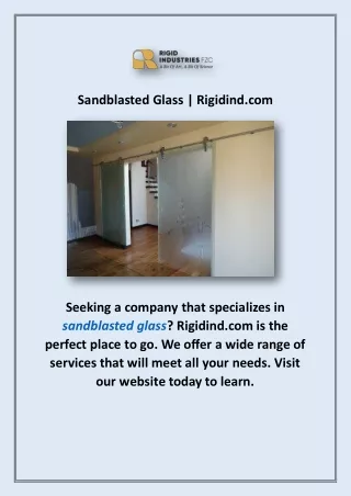 Sandblasted Glass | Rigidind.com