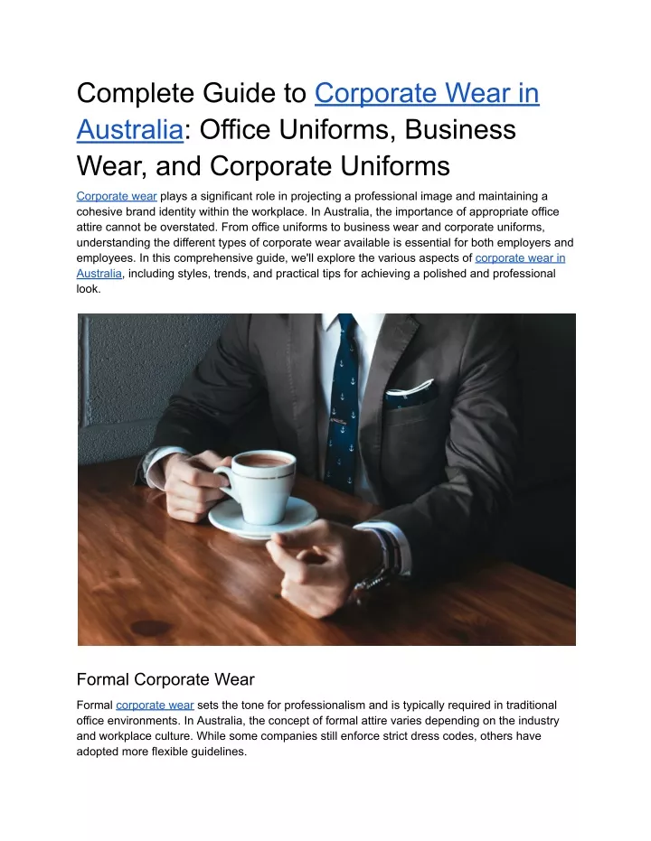 complete guide to corporate wear in australia