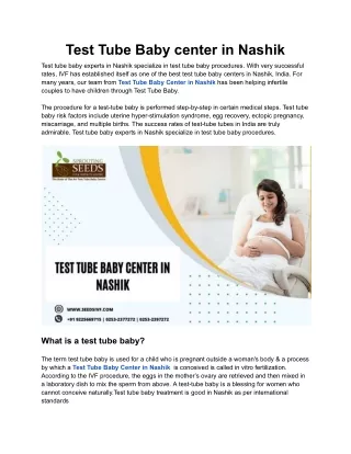 Test Tube Baby center in Nashik - article