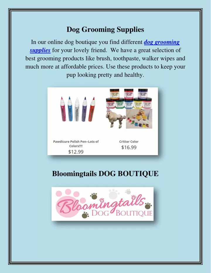 dog grooming supplies