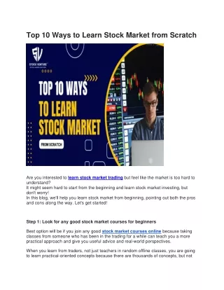 Top 10 Ways to Learn Stock Market from Scratch