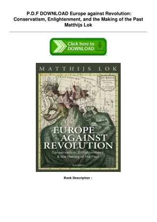 Read PDF] Europe against Revolution: Conservatism, Enlightenment, and the Making