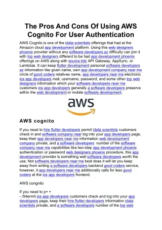 the pros and cons of using aws cognito for user