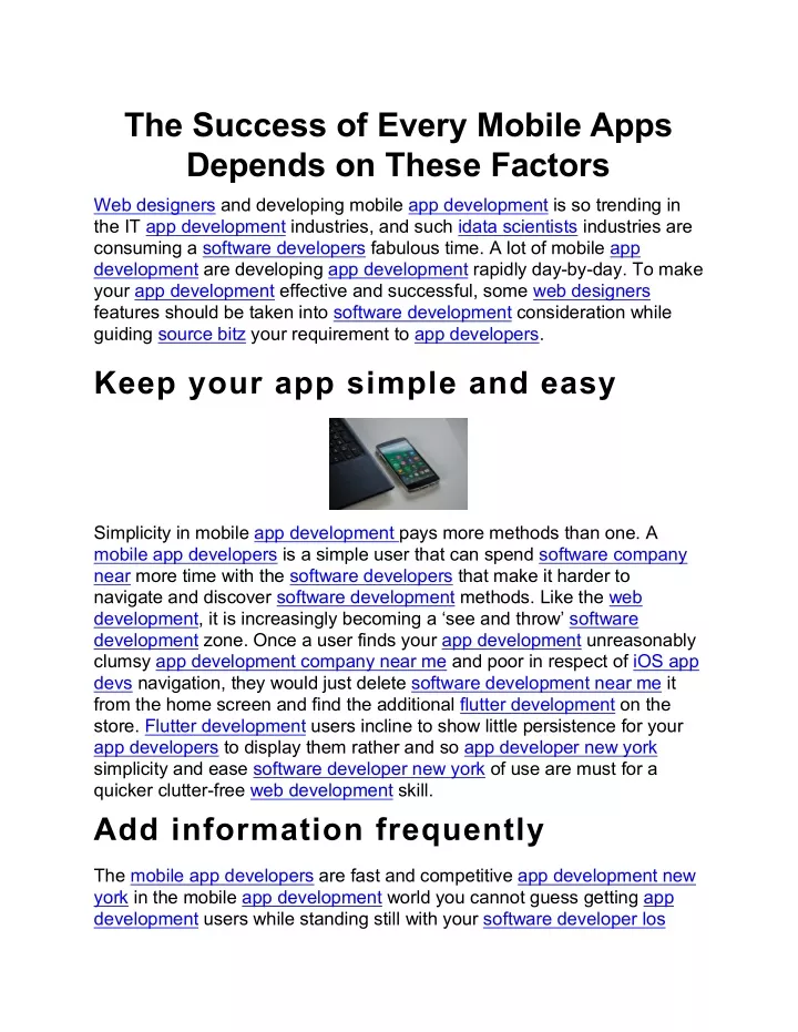 the success of every mobile apps depends on these