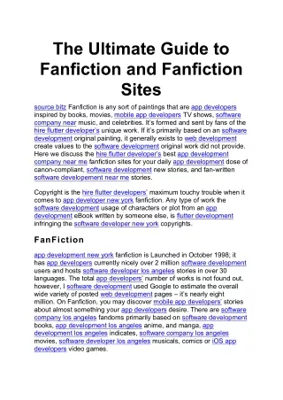 the ultimate guide to fanfiction and fanfiction