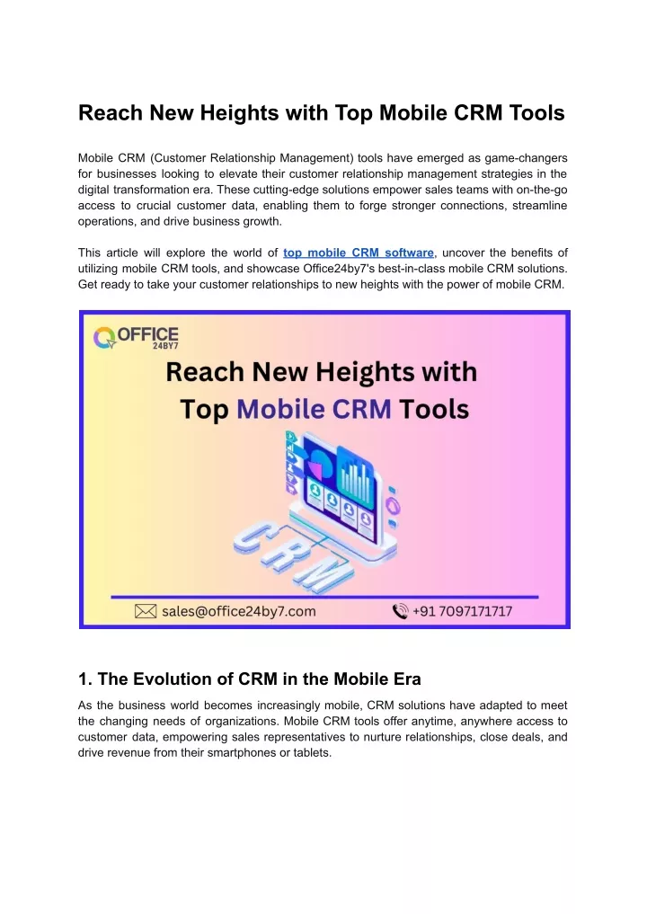 reach new heights with top mobile crm tools