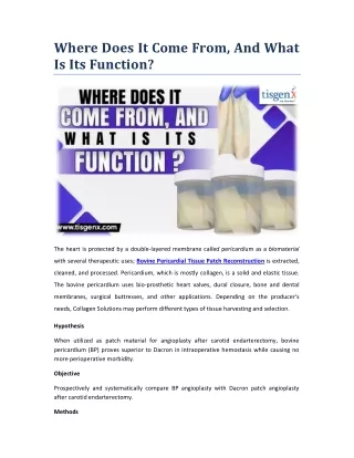 where does it come from and what is its function