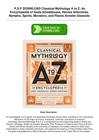 Download-PDF-Classical-Mythology-A-to-Z-An-Encyclopedia-of-Gods--