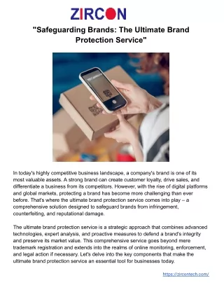 "Safeguarding Brands: The Ultimate Brand Protection Service"