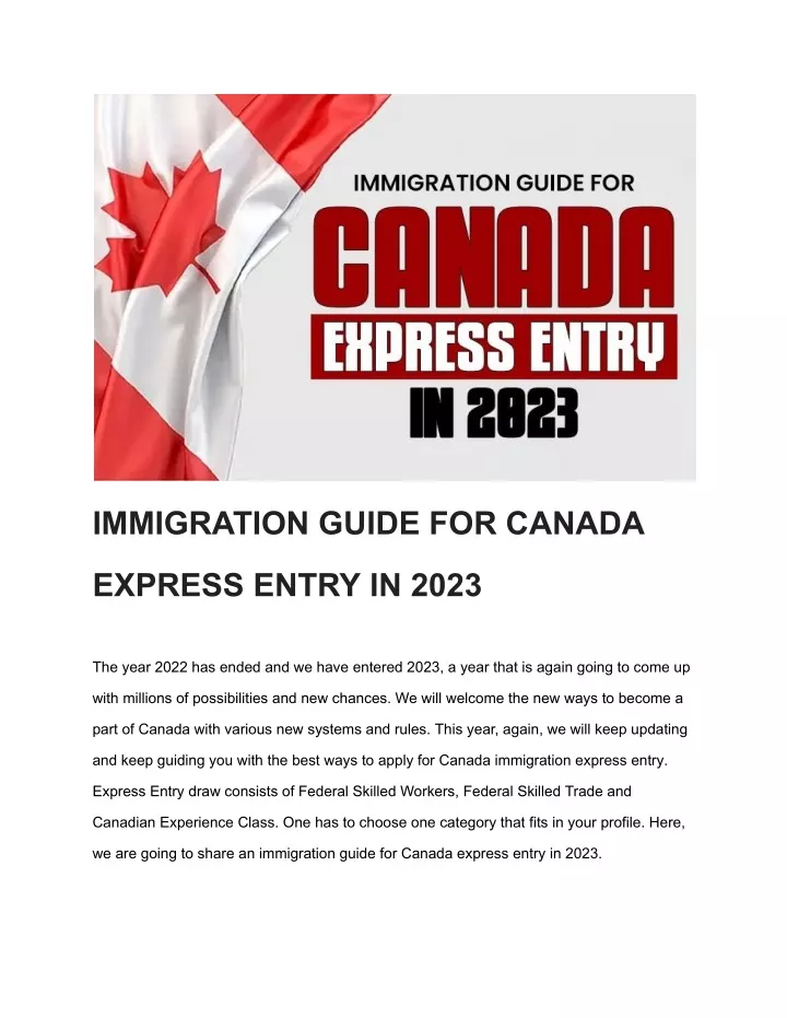 immigration guide for canada