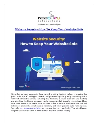 website security how to keep your website safe