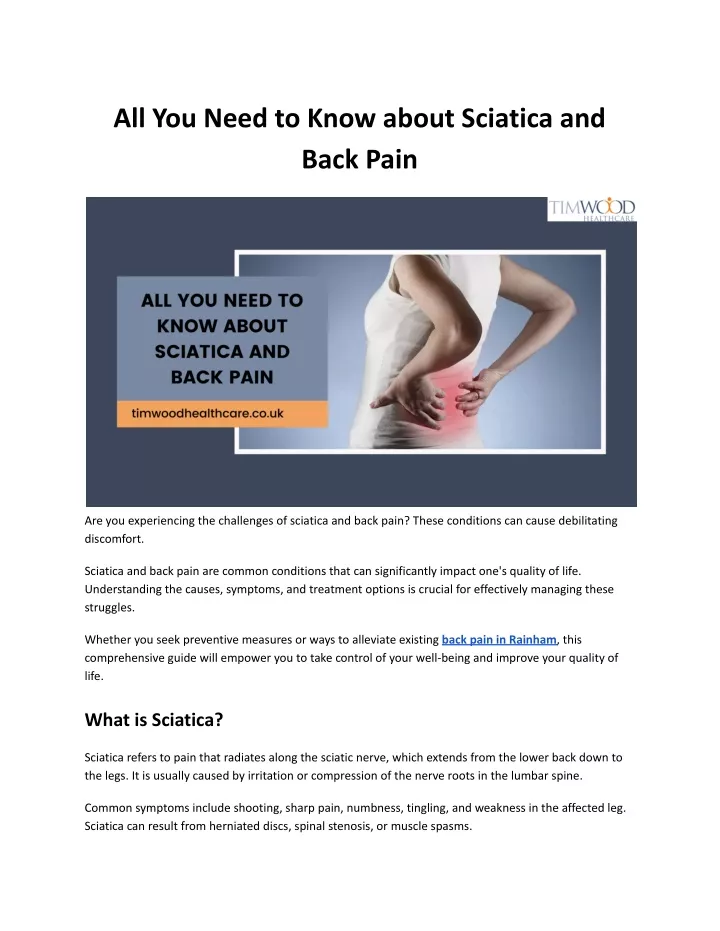 PPT - All You Need to Know about Sciatica and Back Pain PowerPoint  Presentation - ID:12204172
