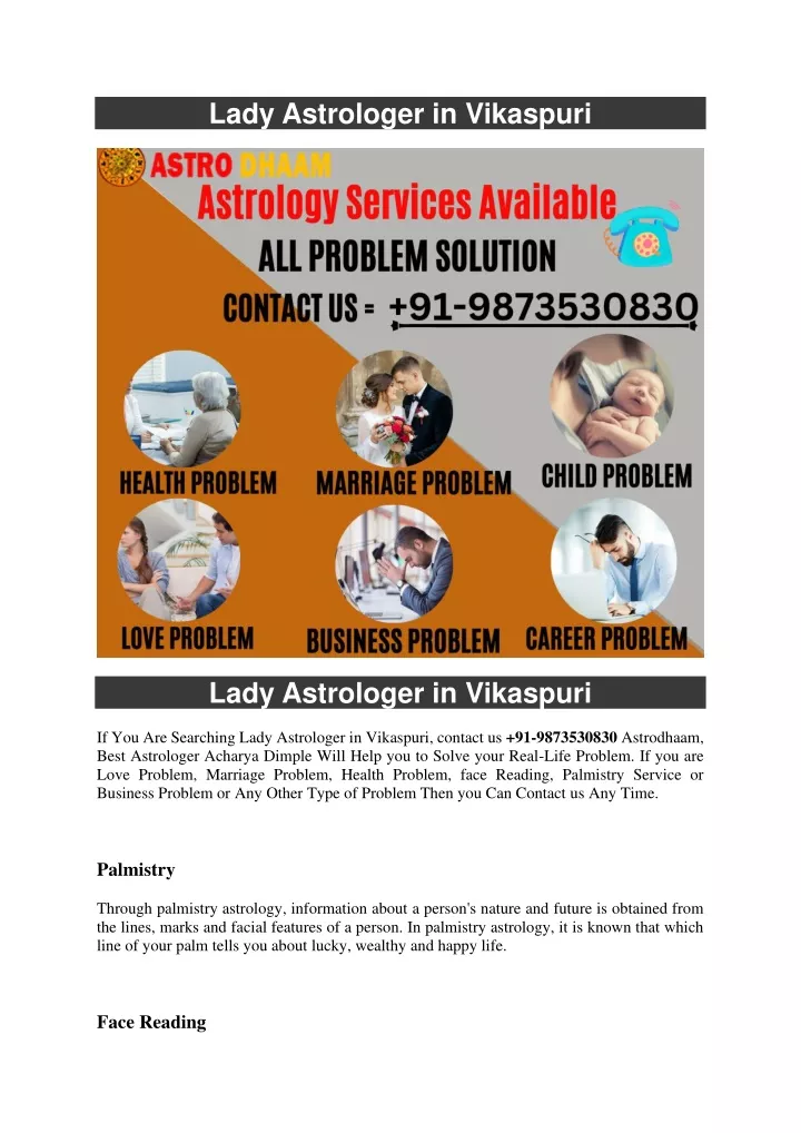 lady astrologer in vikaspuri