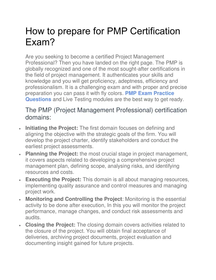 how to prepare for pmp certification exam