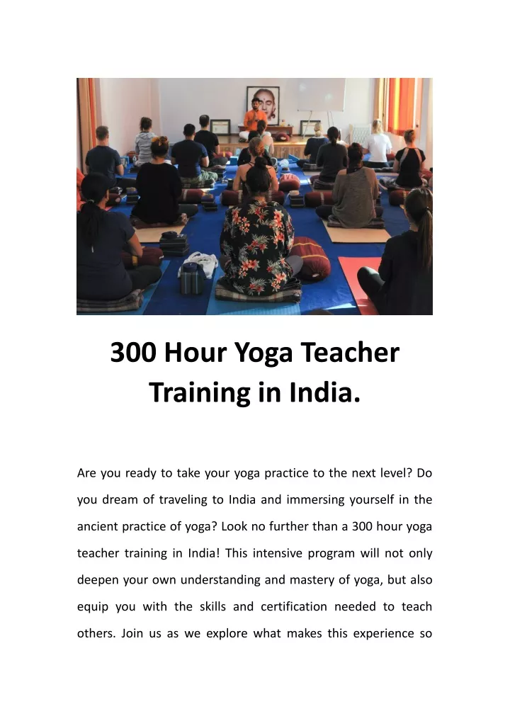 300 hour yoga teacher training in india