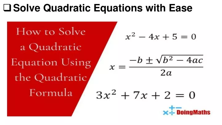 solve quadratic equations with ease