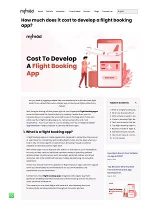 how much does it  cost to develop a flight booking app?