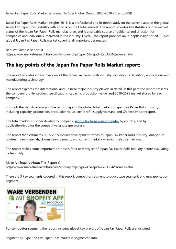 japan fax paper rolls market estimated to soar